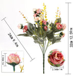 Tallos de Rosa de Seda con Hojas — Sets de 1 a 10 Unidades, 24 Colores, Novia y Centro de Mesa