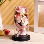 Romantic Eternal Rose Light Luminous Transparent Dome LED Eternal Flower Realistic Decorative Artificial Rose Light