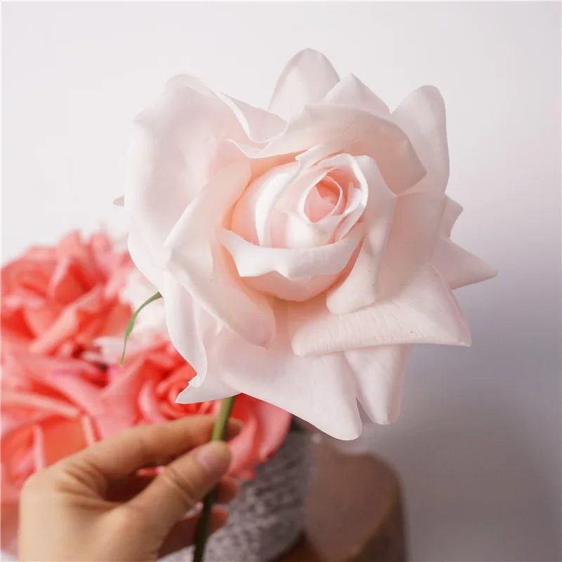 Rosas Real Touch con Humedad — Ramo 10 Tallos Látex, 9 Colores, Novia y Hogar