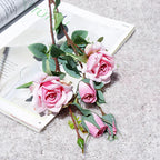 Rosa de Seda Delicada Tallo Individual — 5 Colores, Hogar, Bodas y San Valentín