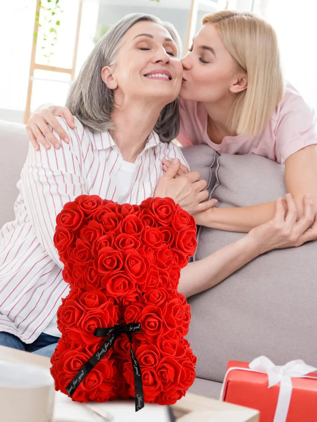 1pc 25m Artificial Flower Eternal Rose Teddy Bear for Mom Mother's Day Birthday Valentine's Day Anniversary Gifts & Decorations