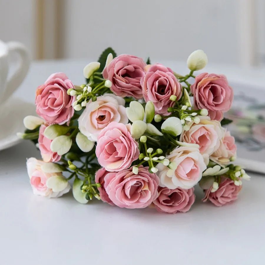 Ramo Nupcial de Rosa de Seda — Arco y Decoración DIY, 5 Colores, Boda