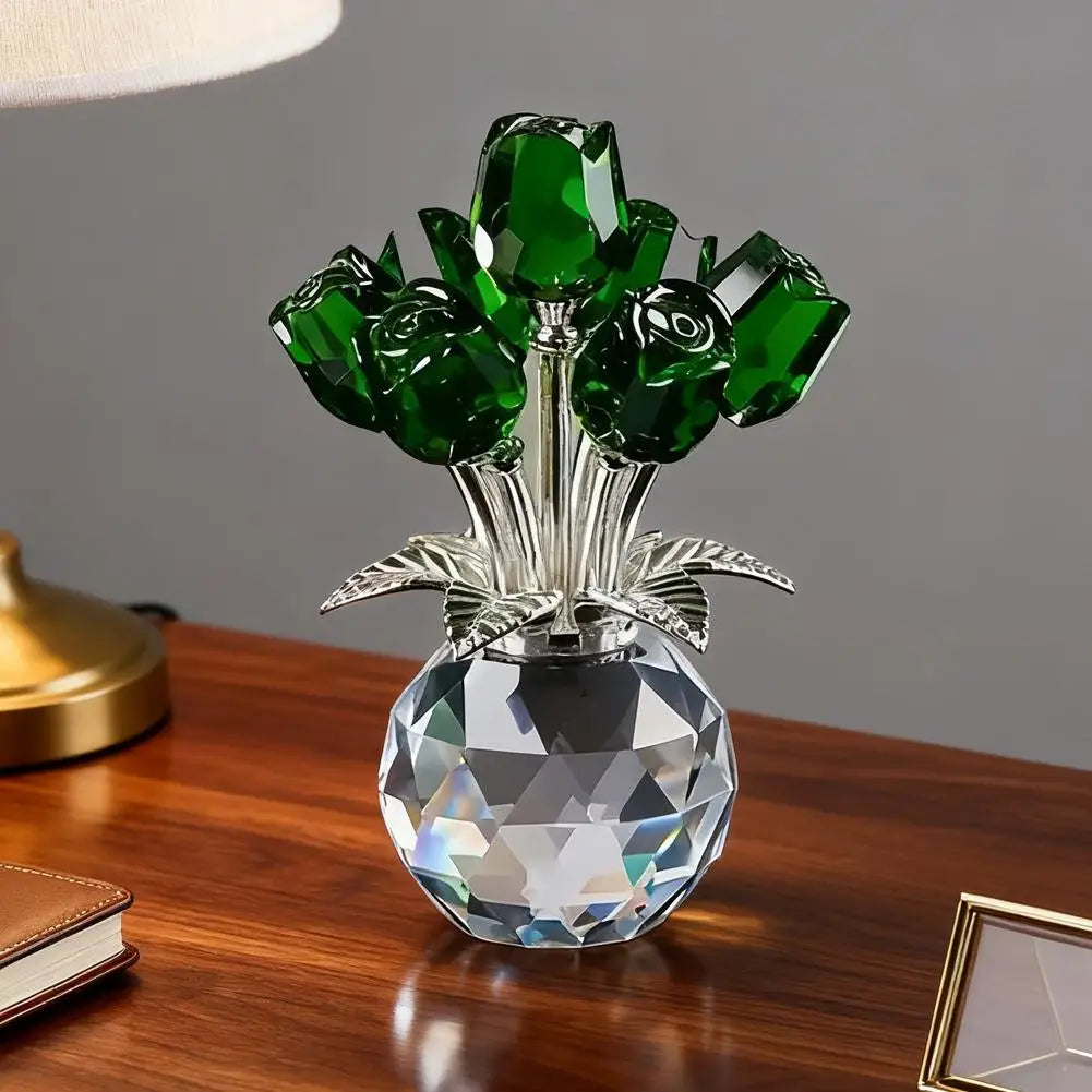 Colourful Crystal Rose Bouquet Eternal Artificial Flowers For Anniversary Mother's Day Valentine's Day Gift For Her Home Decor