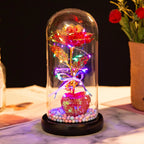 Rosa en Cúpula de Cristal con LED — Estilo La Bella y la Bestia, 16 Estilos, Regalo