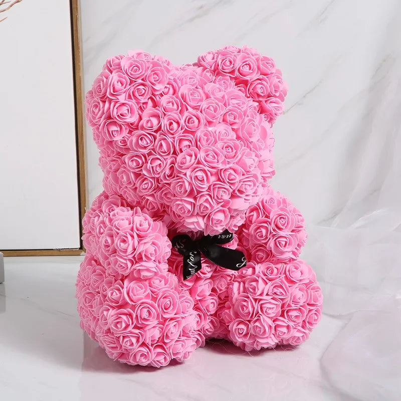 2025 New Artificial Flower Eternal Rose Teddy Bear for Mom Mother's Day Birthday Valentine's Day Anniversary Gifts & Decorations