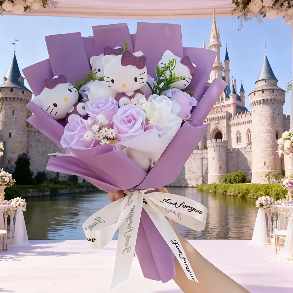 Sanrio artificial rose bouquets and Hello Kitty preserved rose bouquets are perfect for home and wedding decorations