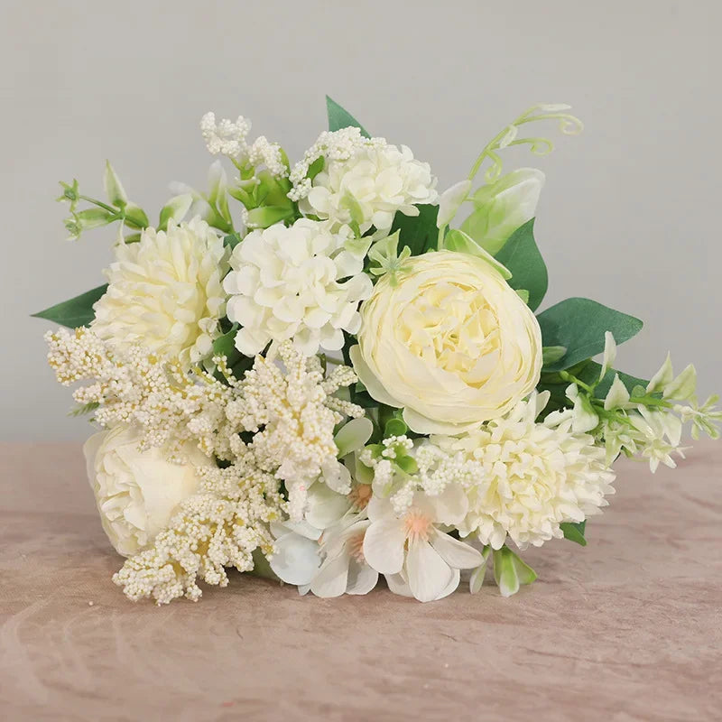 Rosas de Seda Flor Grande — Ramo Lujoso, 34 Colores, Disponible al Mayor