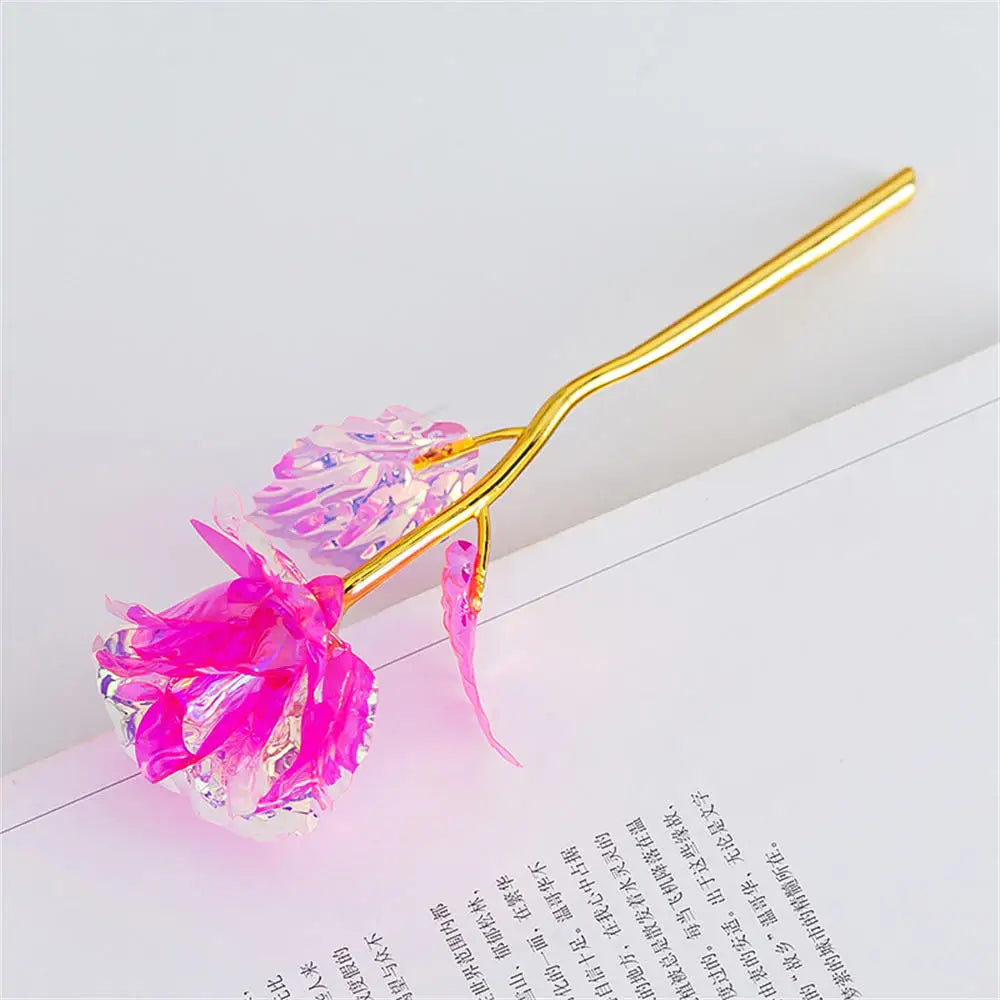 Galaxy Rose Eternal 24k Gold Foil Roses Artificial Roses New Creative Valentine'S Day Gift Beauty Flowers For Wedding Decor