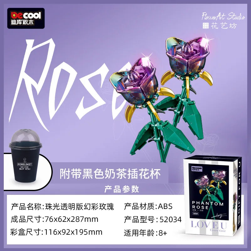 Eternal Block Flower Assembly Bouquet Desktop Decoration Block Flower Children's Puzzle Assembly Toy Bouquet