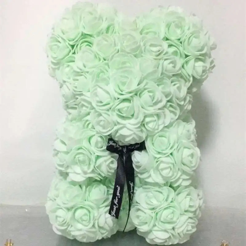 25cm Eternal Rose Bear with Gift Valentine's Day Gift Rose Embracing Bear Imitation Rose Bear Birthday Gift