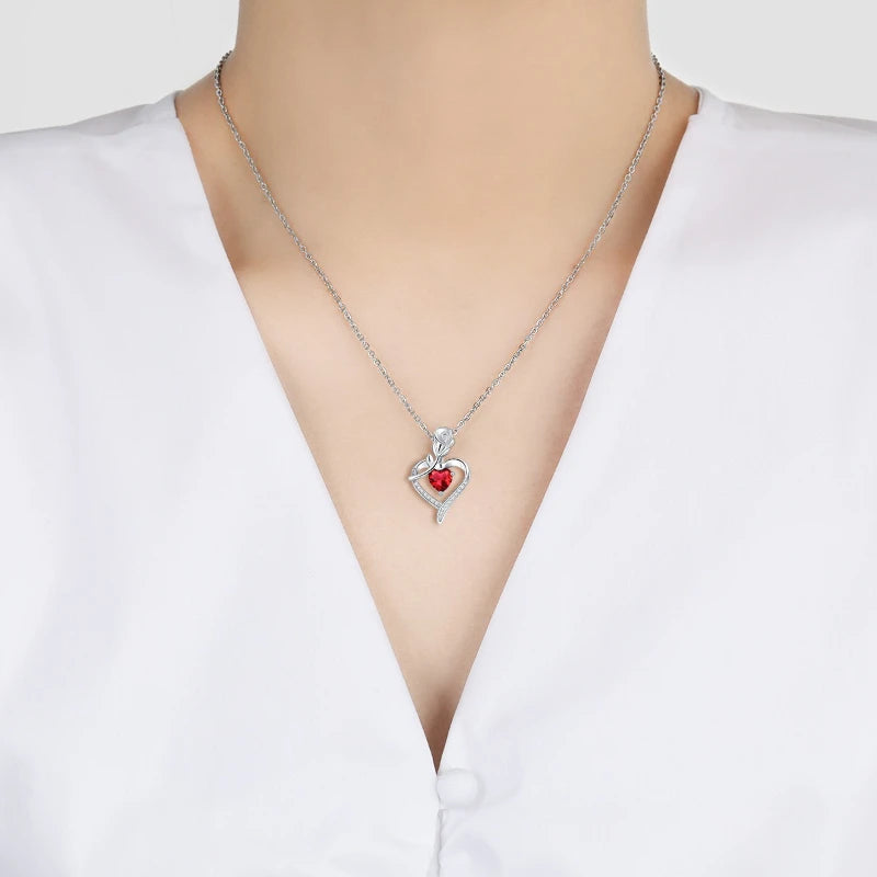 Eternal Flower Pendants Copper Ladies High End Love Rose Necklace Charm Jewelry Valentine's Day Gift