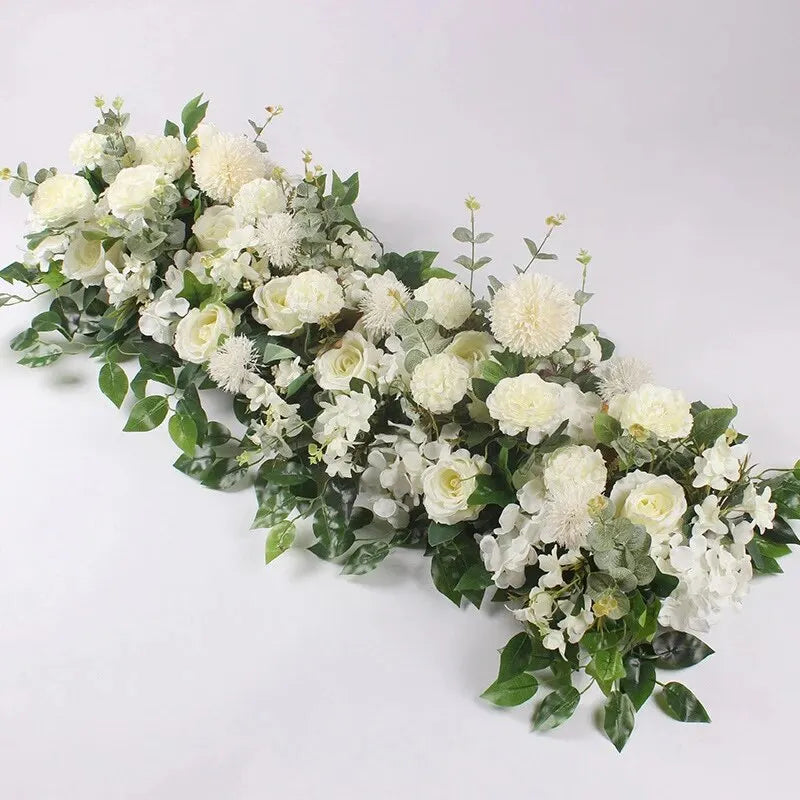 Fila de Rosas de Lujo 100cm — Centro de Mesa, Arco y Telón de Fondo para Bodas, 5 Colores