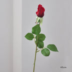 45CM Artificial Rose Bud with Moisturizing Touch Silk Flower for Home Living Room Entrance Decoration Photography Prop
