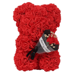 24cm Size Eternal Rose Bear Flower Bouquet Long Lasting Rose Bear Creative Design Artificial Rose Artificial Foam Flowers Bear