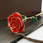 24K Plated Gold Roses Valentine's Gift Girlfriend Anniversary Mother's Day Gift 29CM Artificial Flowers Eternal Rose ForeverLove