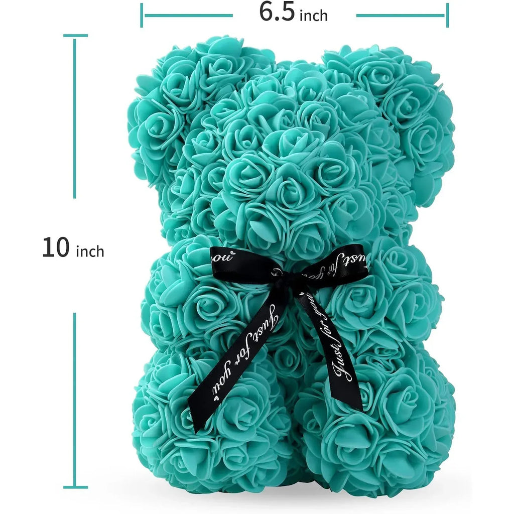 Artificial Flower Eternal Rose Teddy Bear for  Birthday Anniversary Gifts & Decor Miniatures A for my Girlfriend Valentine's Day