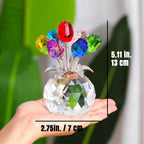 Crystal Gemstone Rose Flower Colourful Rose Bouquet Eternal Ornament Gift Figurine Decor Rose For Anniversary Valentines Gifts