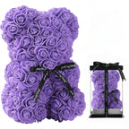 Fashion Artificial Rose Bear Gifts PE Eternal Rose Bear for Mom Mother's Day Birthday Valentine's Day Wedding Party Decoration