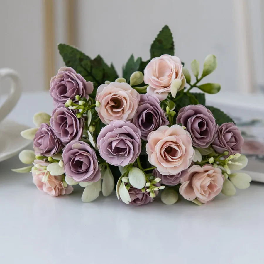 Ramo Nupcial de Rosa de Seda — Arco y Decoración DIY, 5 Colores, Boda