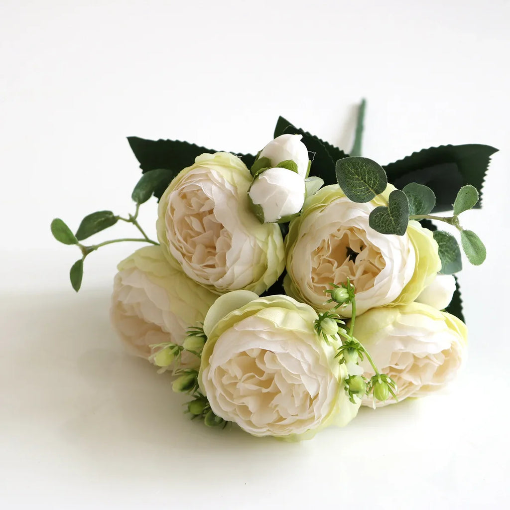 Rosas de Seda Flor Grande — Ramo Lujoso, 34 Colores, Disponible al Mayor