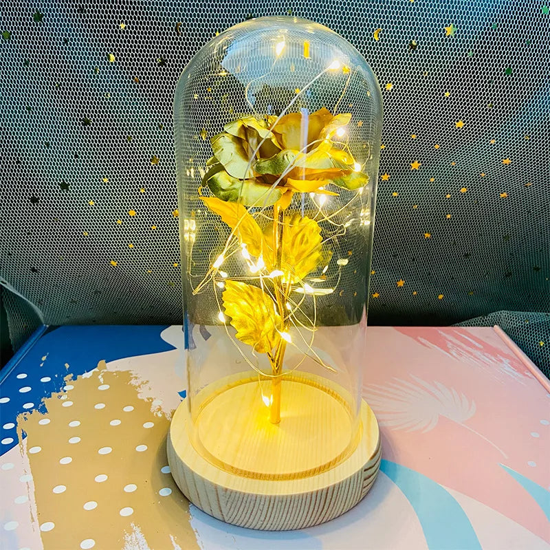 Rose Light Beautiful Realistic Looking Night Light Rose Eternal Flower Party Supplies LED Simulation Rose Flower Valentine's Day