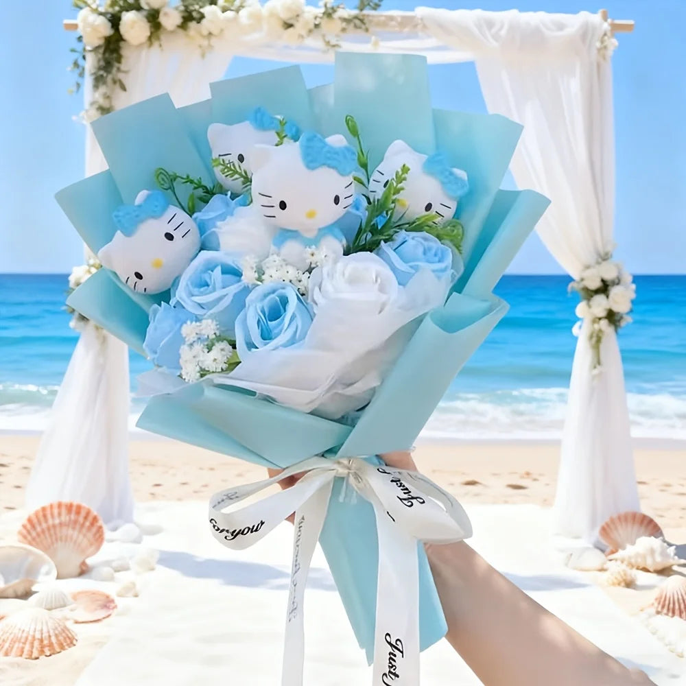Sanrio artificial rose bouquets and Hello Kitty preserved rose bouquets are perfect for home and wedding decorations