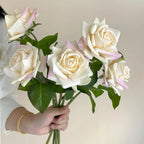 Simulation Moisturizing Rose Artificial Flowers Real Touch Rose Decor Wedding Bouquet Wedding Party Home Decorative Flowers