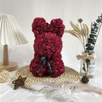 1pc 25cm Eternal Artificial Flower Rose Rabbit Romantic Gift For Birthday Anniversary Valentine's Wedding Decoration Home Decor