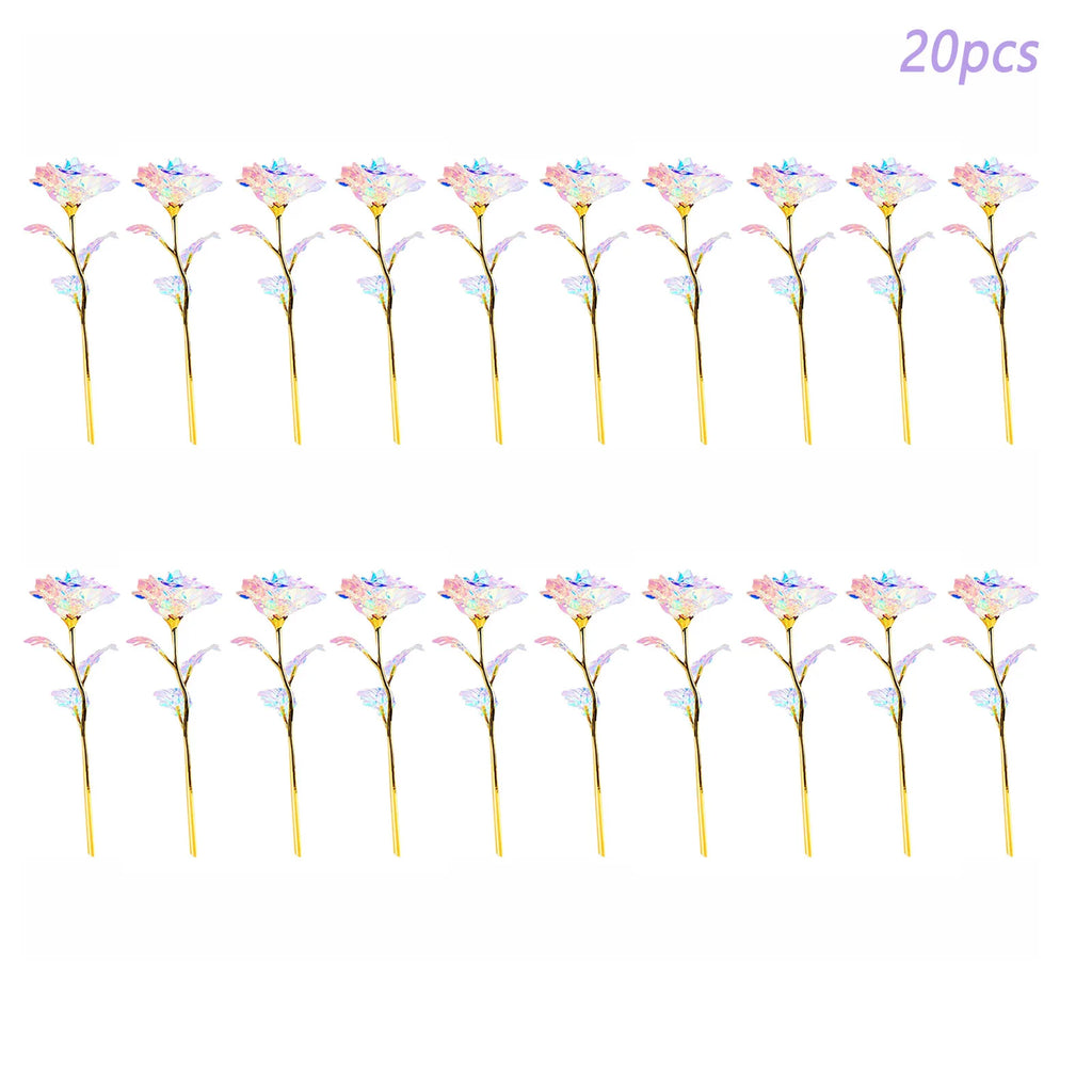5-50pcs Eternal Rose Colorful Galaxy Artificial Flowers 24k Gold Foil Artificial Rose For Girlfriend Valentine'S Day Gifts