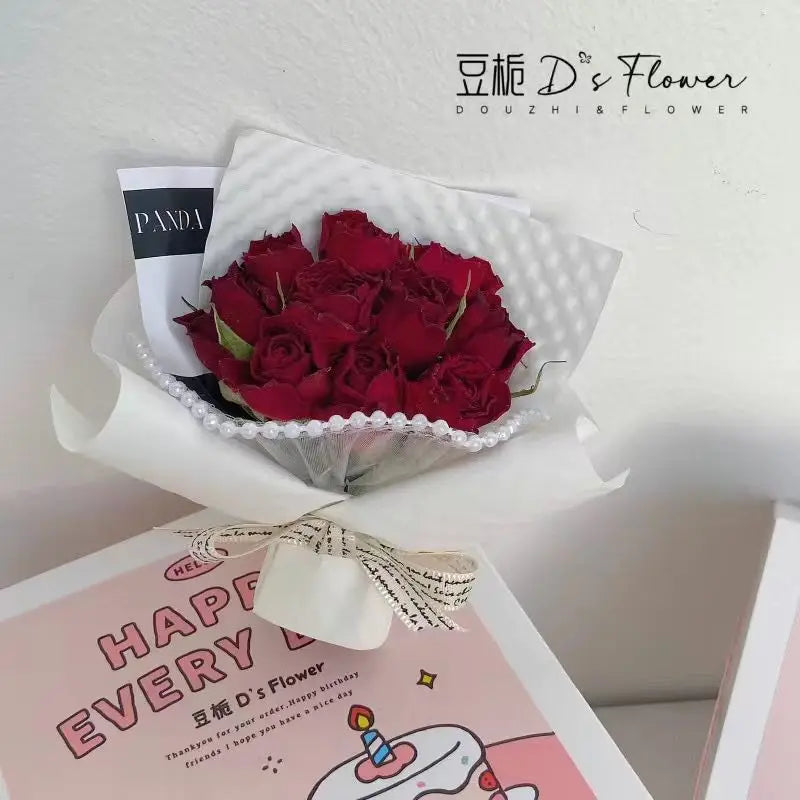 Mini Pocket Eternal Rose Bouquet Gift for Valentine's Day Artificial Roses Flowers for Birthdays, Wedding Party Favors for Girl
