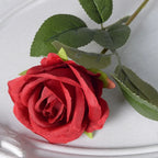 Silk Velvet Rose Artificial Flowers with Long Stems Real Touch Fake Silk Roses Florals for Wedding Bouquet Party Home Decor