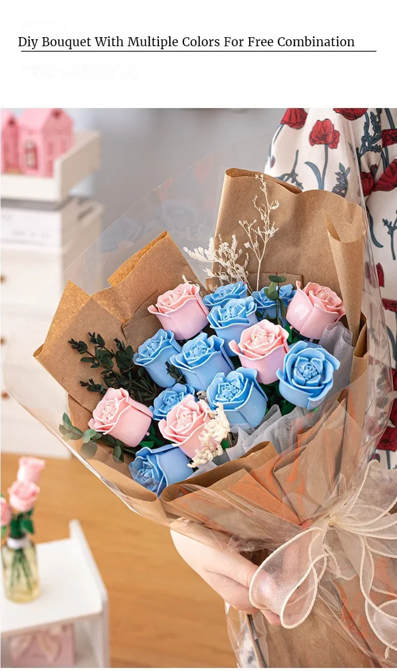Eternal Flower Rose Building Block Toy Compatible with  Assembly Decoration Girl Valentine's Day Teacher's Day Gift