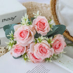 YO CHO Artificial Silk Rose Flower  6 Heads  Home Decoration  Wedding Party Aritificial Rose Flower