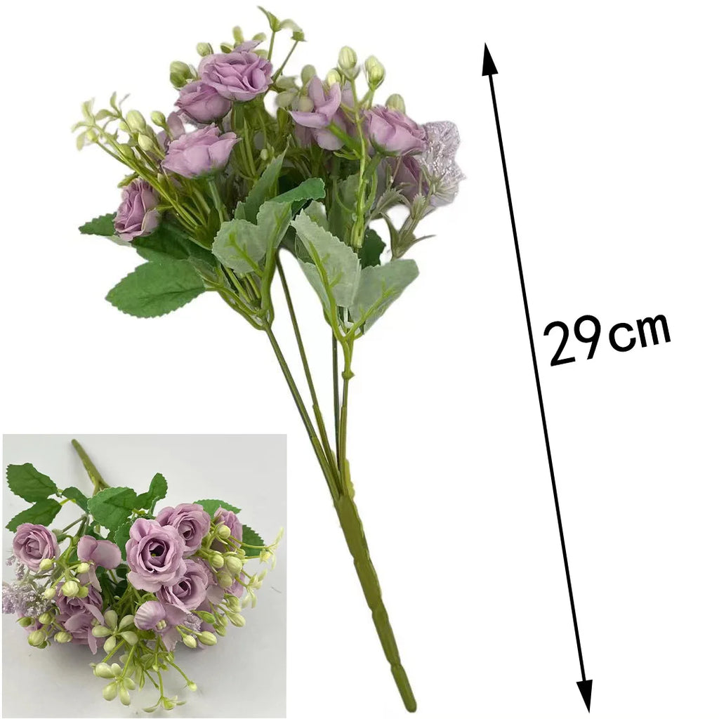 Ramo de Rosas e Hortensias de Seda — 6 Colores, Hogar, Jardín y Boda