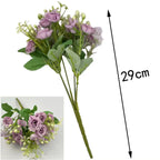 Ramo de Rosas e Hortensias de Seda — 6 Colores, Hogar, Jardín y Boda