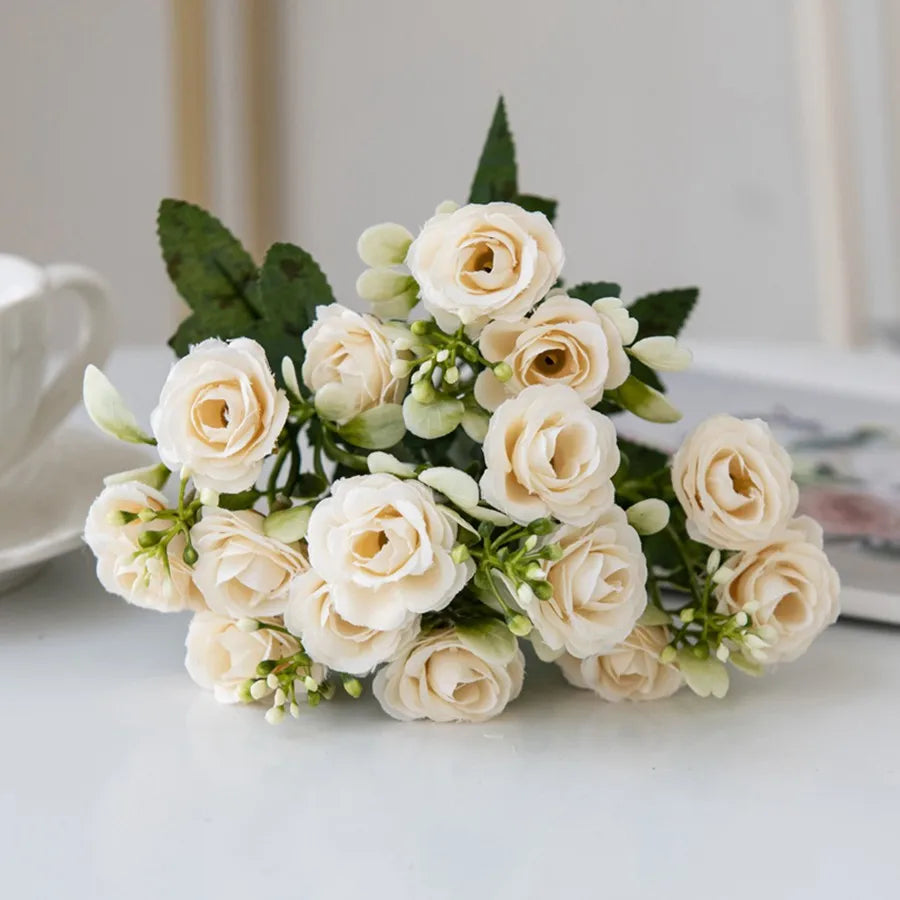 Ramo Nupcial de Rosa de Seda — Arco y Decoración DIY, 5 Colores, Boda