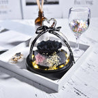 Natural Eternal Rose In Glass With lamp Beauty Preserved Flowers Forever Wedding Valentine Gifts for Girl