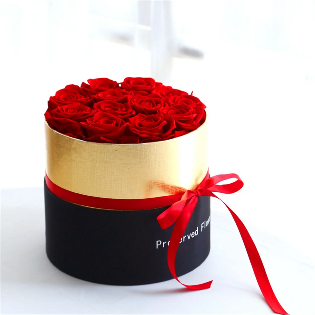 valentineRomantic Level A Eternal Rose in Box Gifts Wife Real Rose Preserved Flower Gift Set Home Decor Valentines Day Wedding-C