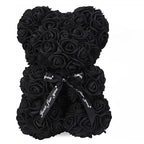 Eternal Rose Teddy Bear with Artificial Flower Birthday Anniversary Gift Decor Miniature Keepsake for Girlfriend Valentine Day
