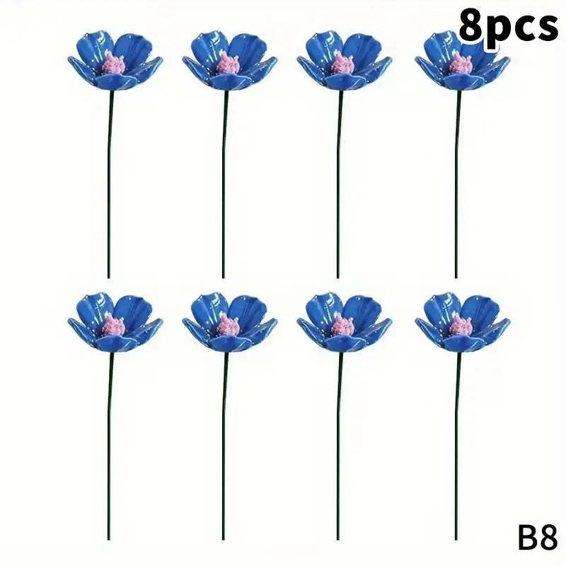 6/8/10pcs Handcrafted Ceramic Forget Never Fades Eternal Ceramic Flowers Home Ornament Indoor And Outdoor Home Decor
