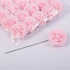 Rosas Artificiales Ultra Realistas con Tallo — Set 25 Unidades, 7 Colores, Hogar y Boda