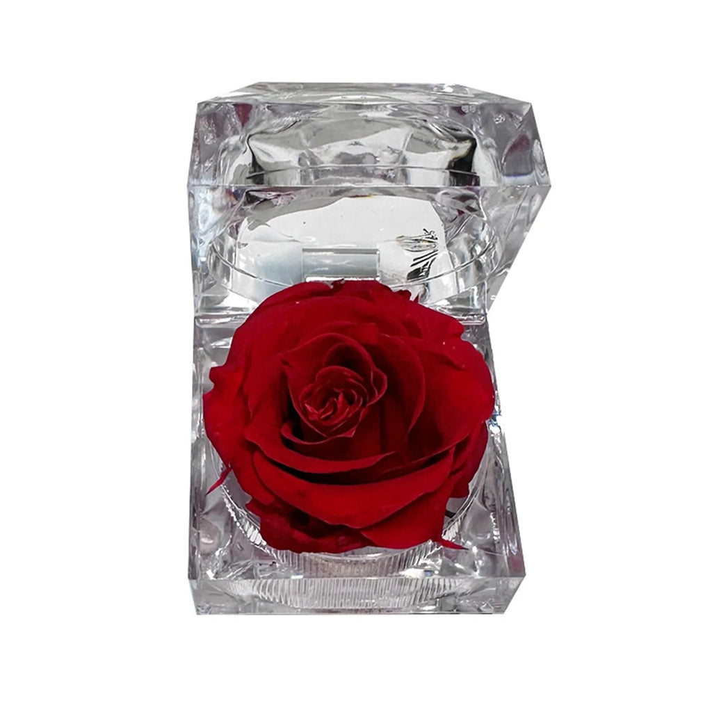 Eternal Preserved Rose Real Flower Valentine'S Birthday Anniversary Mother'S Day Acrylic Gift Box New Artificial Decorations