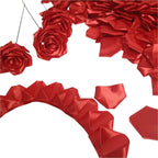 Yannew 300pcs Premade Handcrafted Silk Rose Petals for DIY Eternal Rose Flowers Bouquets with Stem Leaf Birthday Gifts for Women