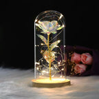 Rosa en Cúpula de Cristal con LED — Estilo La Bella y la Bestia, 16 Estilos, Regalo