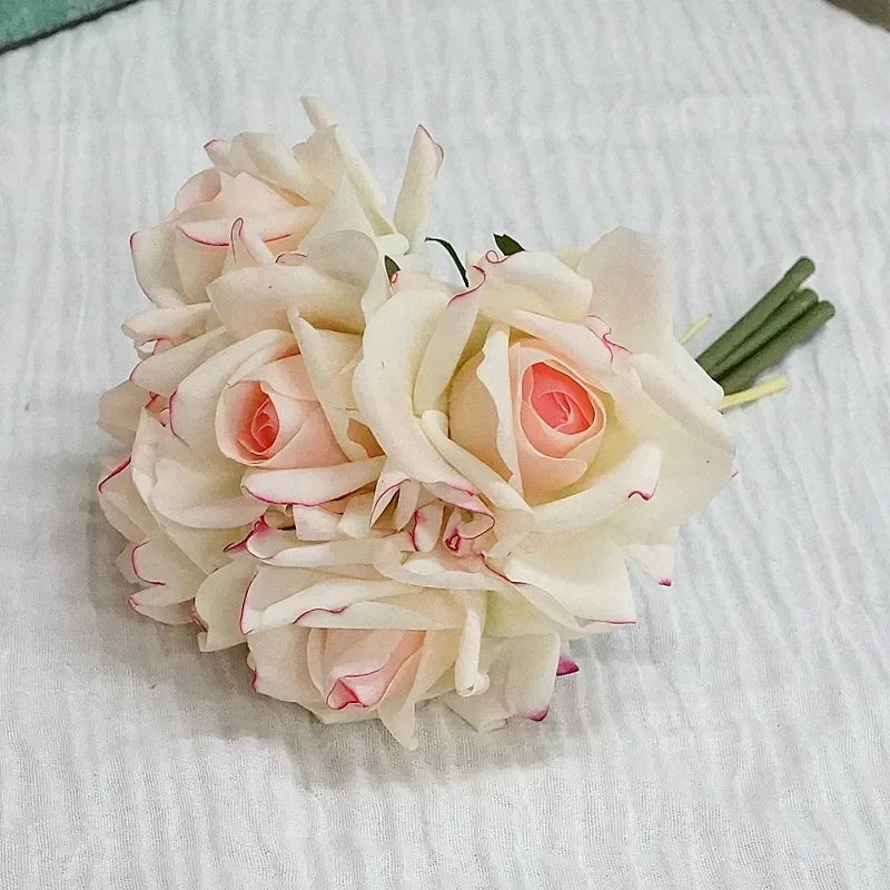 Rosas Látex con Humedad — Ramo 5 Cabezas, 10 Colores Morandi, Novia y Cumpleaños
