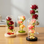 LED Artificial Flower Eternal Rose Ornaments Valentines Day Gifts Simulation Rose Flowers Wedding Party Decor Christmas Gifts