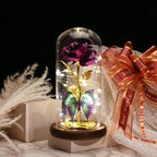 Rosa en Cúpula de Cristal con LED — Estilo La Bella y la Bestia, 16 Estilos, Regalo