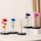 Led Galaxy Rose Eternal 24k Gold Foil Flower With String Lights & Box Artificial Flower Gift Valentine'S Day Gift For Women Girl