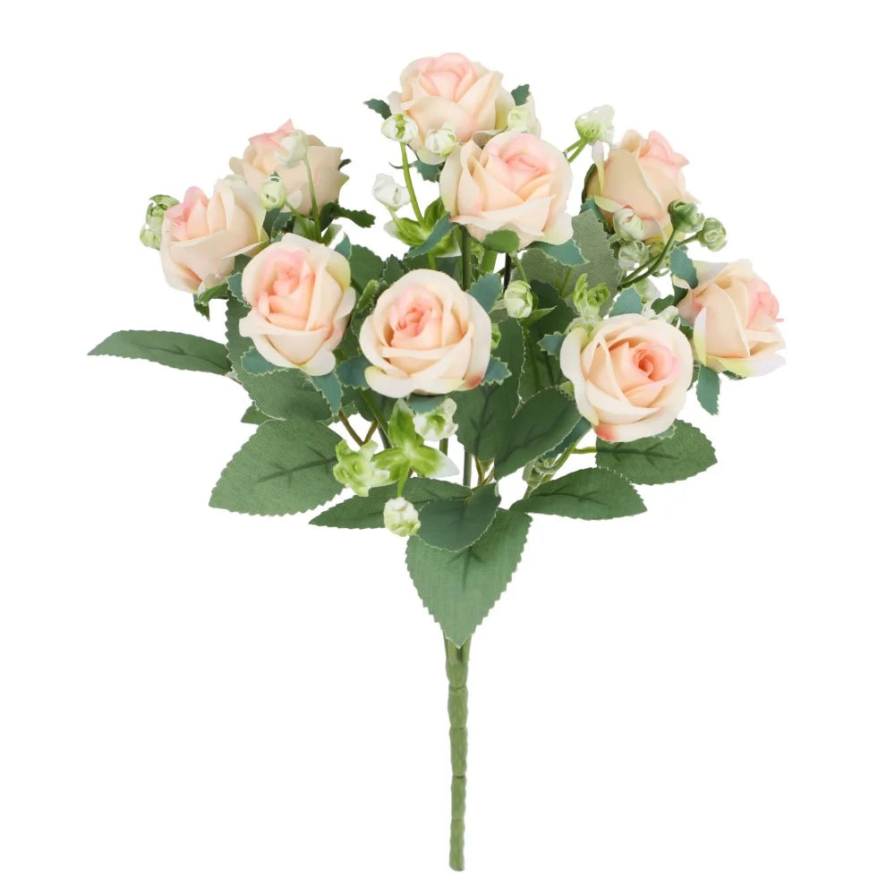 Red Rose Bouquet For Wedding Bridal Bouquets Artificial Flower Home Room Decor Hotel Party Decoration Desk Plants
