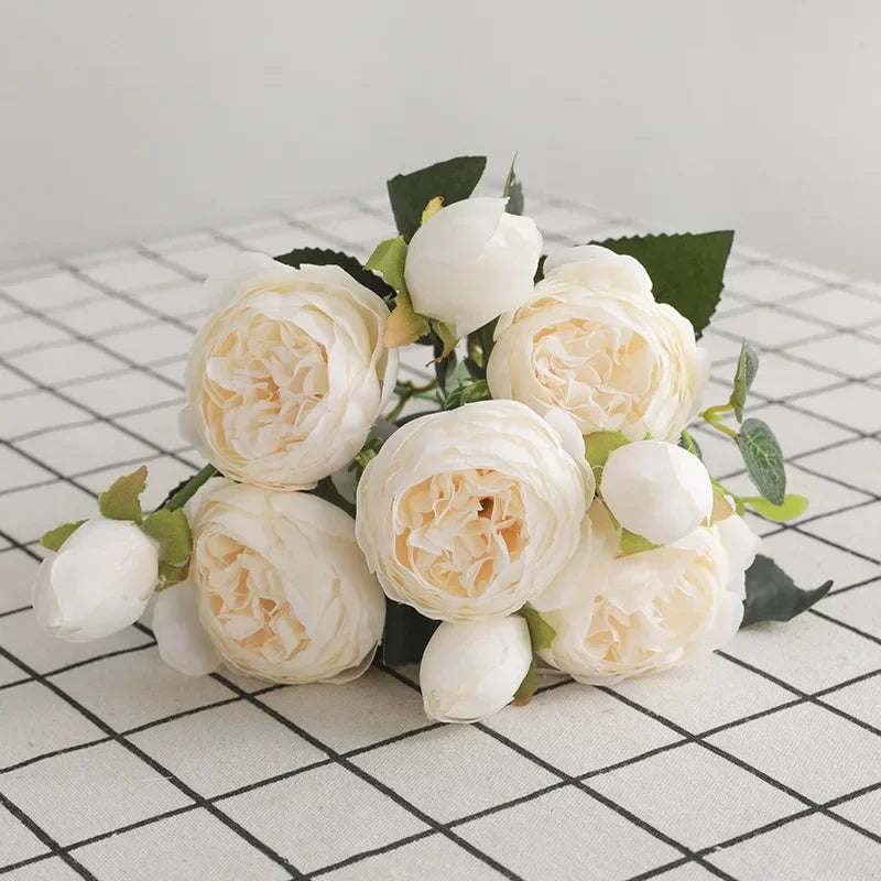 Rosas de Seda Flor Grande — Ramo Lujoso, 34 Colores, Disponible al Mayor